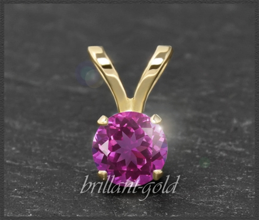 Anhänger 585 Gold Rhodolith d.rosa, 4,5,6,7mm